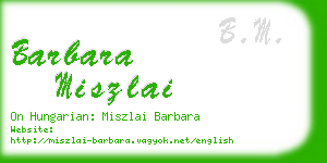 barbara miszlai business card
